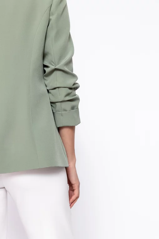 Sacou Caramel casual cu mâneci încrețite olive S1608 thumbnail picture - 