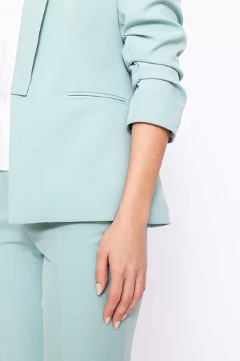 Sacou Caramel casual cu mâneci încrețite vernil S1608