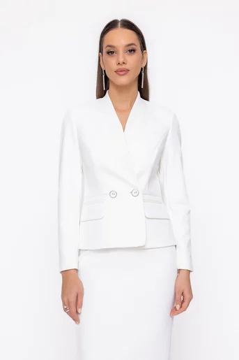 Sacou Caramel cu basc stofă Mega ivory S1601