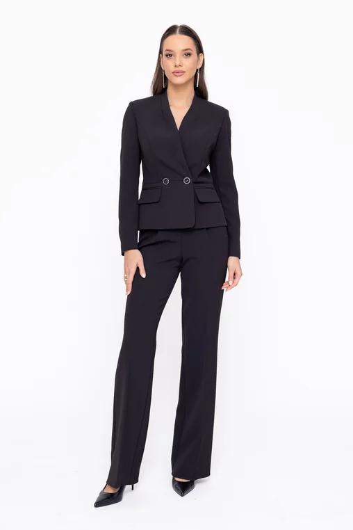 Sacou Caramel cu basc stofă Mega negru S1601 thumbnail picture - 