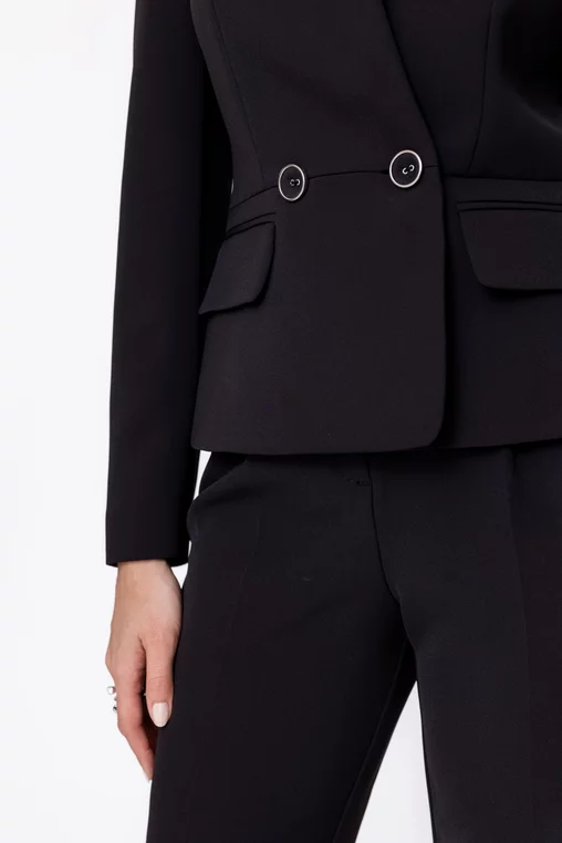 Sacou Caramel cu basc stofă Mega negru S1601 thumbnail picture - 