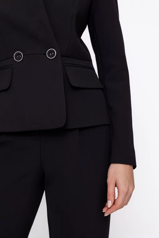 Sacou Caramel cu basc stofă Mega negru S1601 thumbnail picture - 