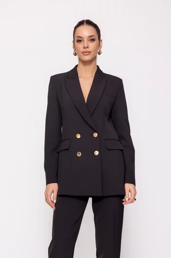 Sacou Caramel double-breasted negru S1513