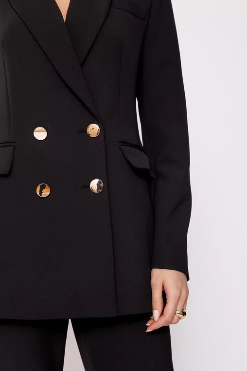 Sacou Caramel double-breasted negru S1513 thumbnail picture - 