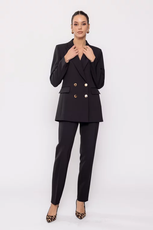 Sacou Caramel double-breasted negru S1513 thumbnail picture - 