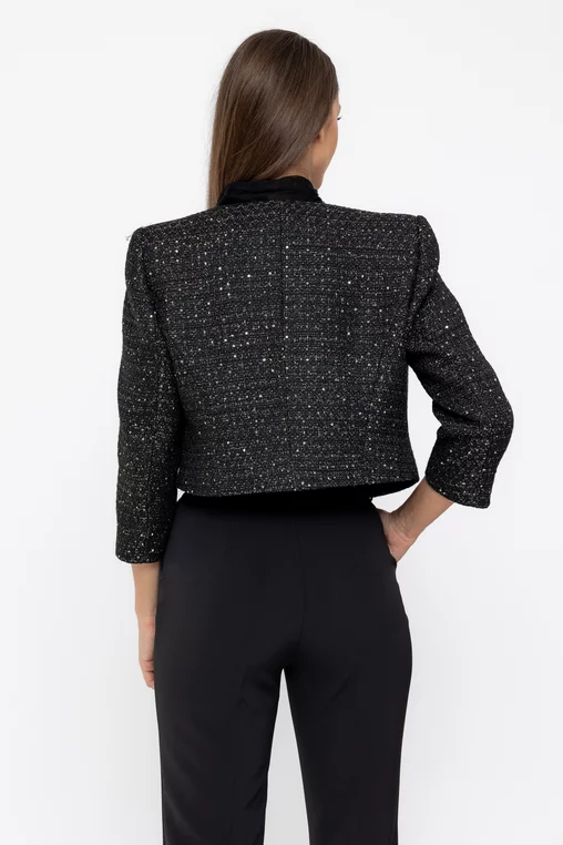 Sacou Caramel elegant cu paiete aurii S1518 thumbnail picture - 