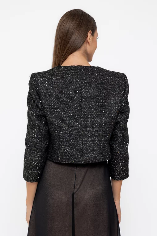 Sacou Caramel elegant cu paiete aurii S1518 thumbnail picture - 