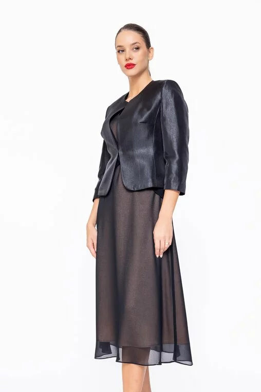 Sacou Caramel elegant negru S1508 thumbnail picture - 