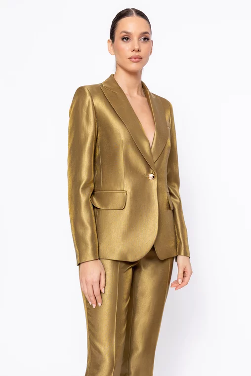 Sacou Caramel elegant vâscoză satinată olive S1605 thumbnail picture - 
