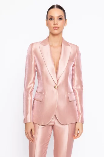 Sacou Caramel elegant vâscoză satinată roz S1605