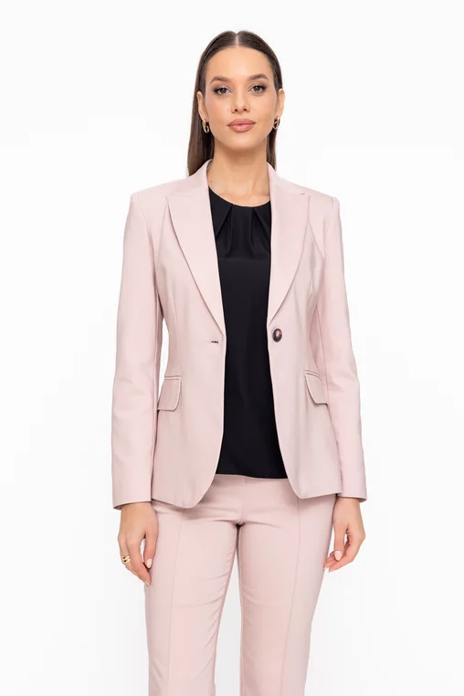 Sacou Caramel office din bumbac bej S1602 thumbnail picture - 
