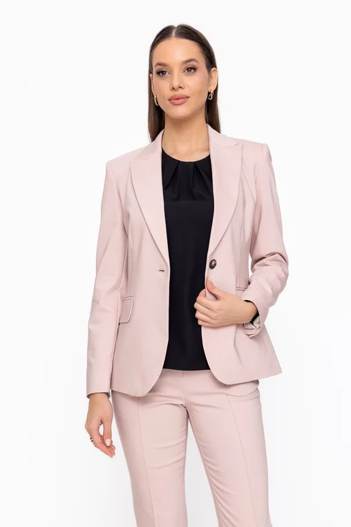 Sacou Caramel office din bumbac bej S1602 thumbnail picture - 