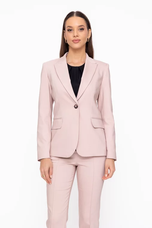 Sacou Caramel office din bumbac bej S1602 thumbnail picture - 