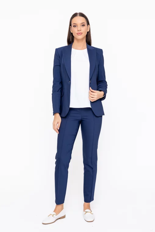 Sacou Caramel office din bumbac bleumarin S1602 thumbnail picture - 