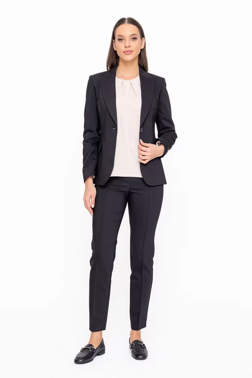 Sacou Caramel office din bumbac negru S1602 thumbnail picture - 