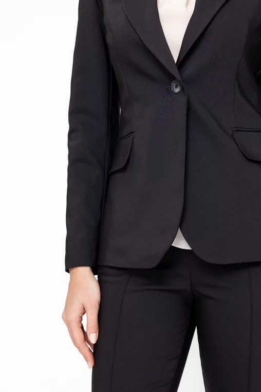 Sacou Caramel office din bumbac negru S1602 thumbnail picture - 