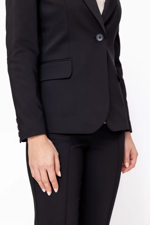 Sacou Caramel office din bumbac negru S1602 thumbnail picture - 