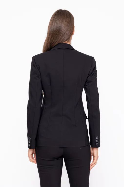 Sacou Caramel office din bumbac negru S1602 thumbnail picture - 