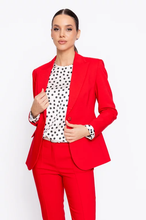 Sacou Caramel office din bumbac roșu S1602 thumbnail picture - 