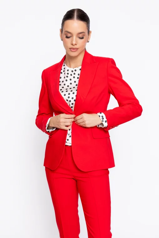 Sacou Caramel office din bumbac roșu S1602 thumbnail picture - 