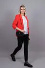 Sacou casual cu manecile incretite corai  S1305 thumbnail picture - 