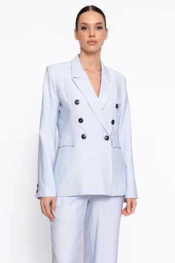 Sacou casual double-breasted bleu SKC60201