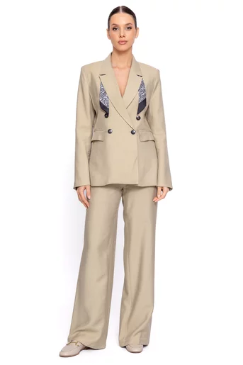 Sacou casual double-breasted kaki SKC60201