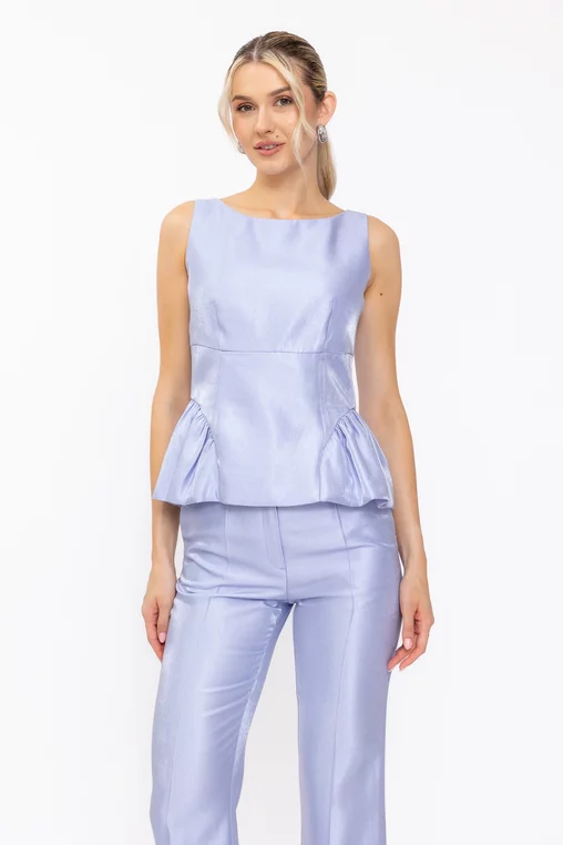 Top Caramel elegant cu peplum bleu B4632 thumbnail picture - 