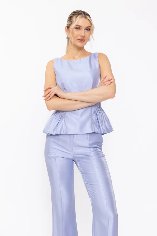 Top Caramel elegant cu peplum bleu B4632 thumbnail picture - 