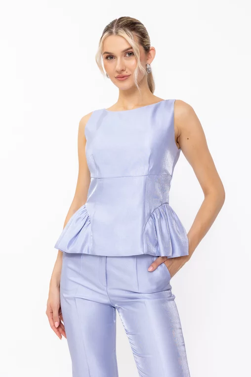 Top Caramel elegant cu peplum bleu B4632 thumbnail picture - 