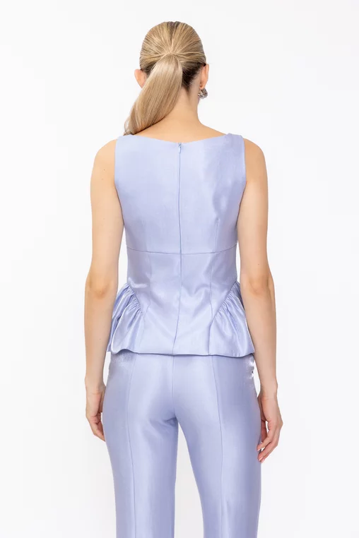 Top Caramel elegant cu peplum bleu B4632 thumbnail picture - 