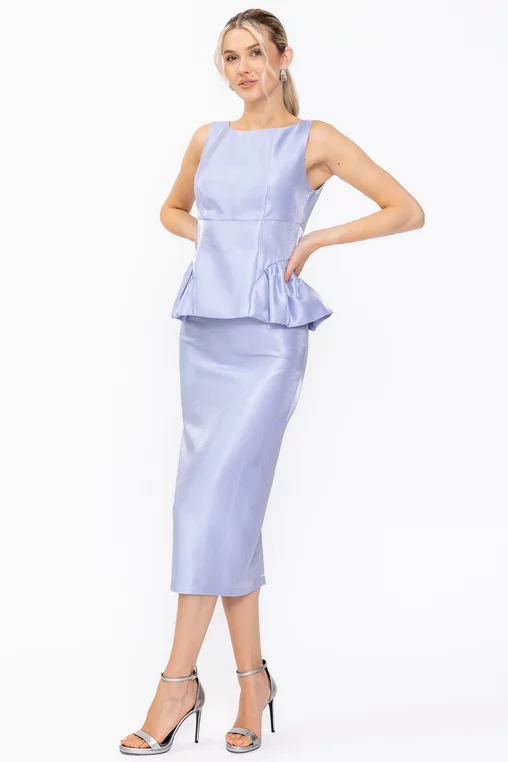 Top Caramel elegant cu peplum bleu B4632 thumbnail picture - 