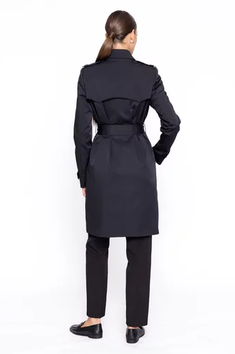 Trenci Caramel cambrat negru S6601