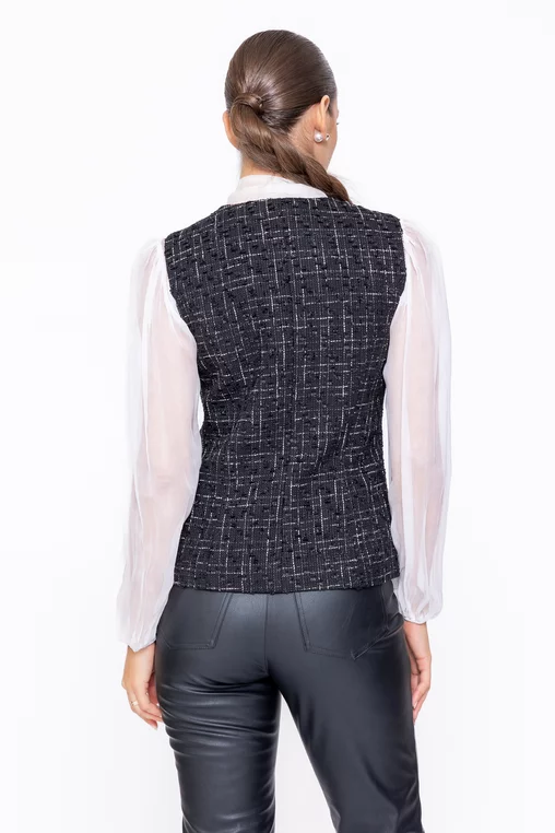 Vestă Caramel cambrată cu nasturi perlă S6502 thumbnail picture - 