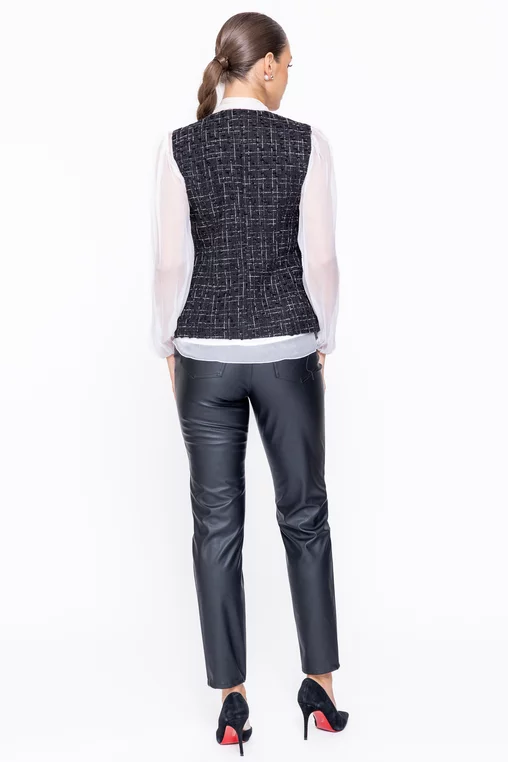 Vestă Caramel cambrată cu nasturi perlă S6502 thumbnail picture - 