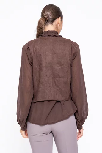 Vestă maro cu ținte VEF1001