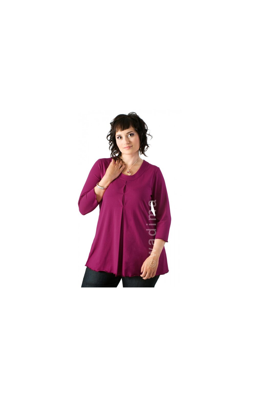 Bluza dama din vascoza, marimi mari, Wadima 103-346 violet 103-346 imagine noua 2022