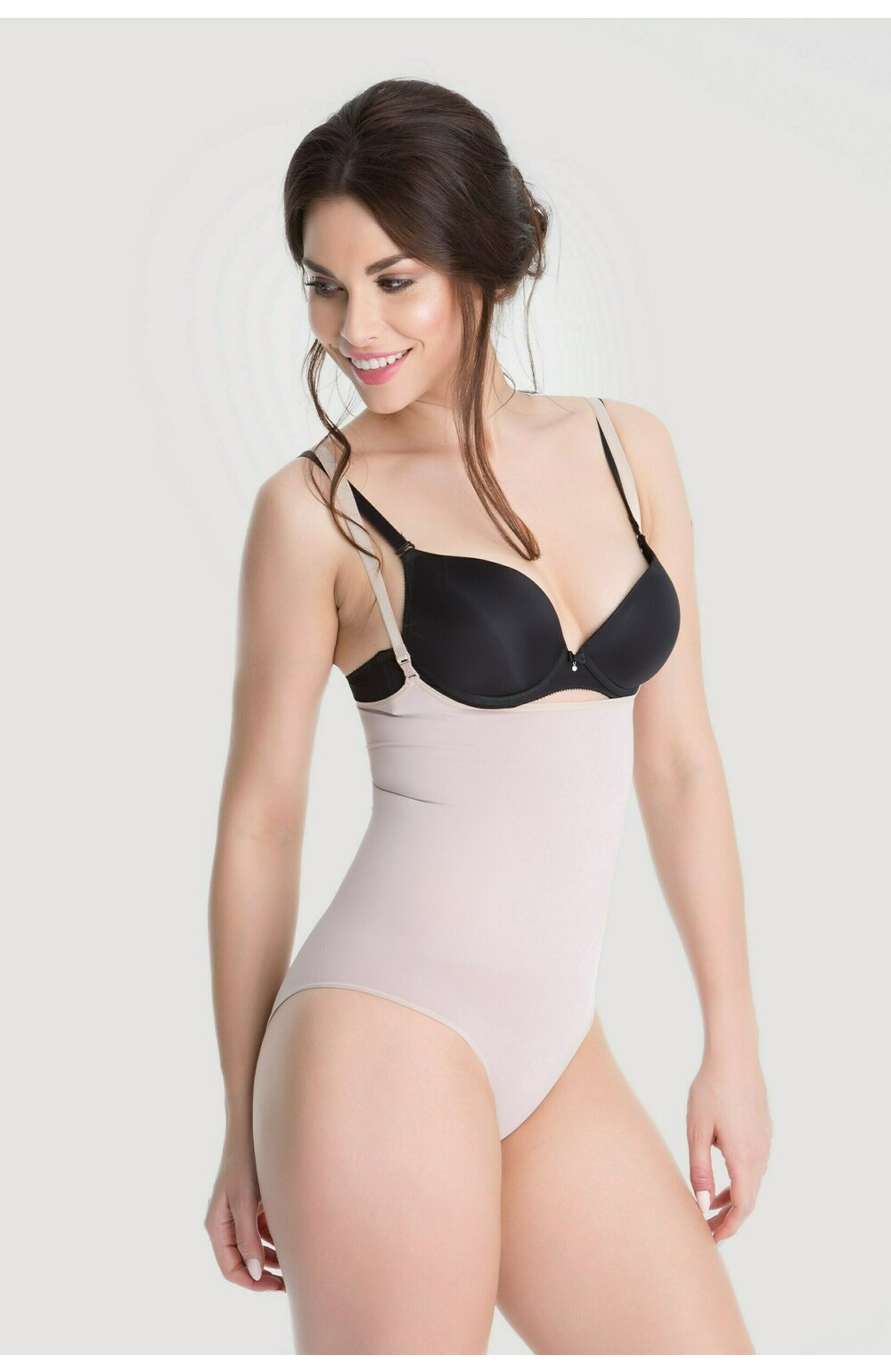 Body modelator open-bust cu bretele – Julimex Plie 50419, bej 50419 imagine noua 2022