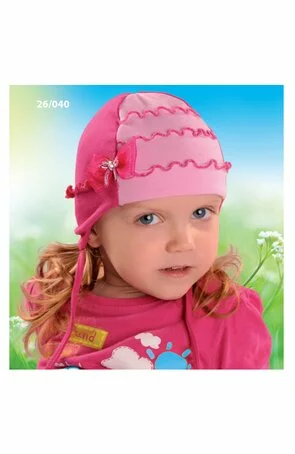 Caciula din bumbac pentru fetite 6-24 luni - AJS 26-040 roz