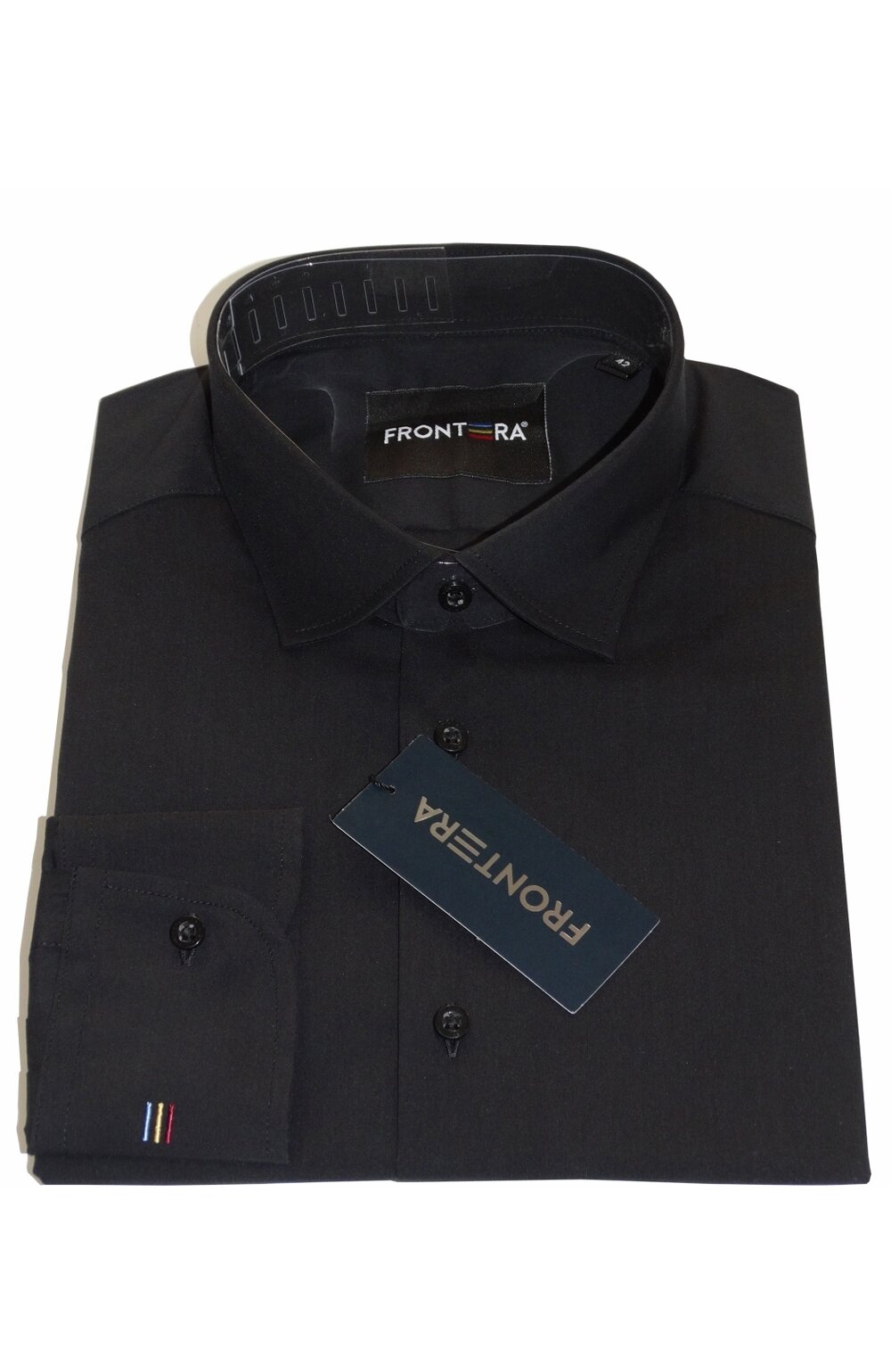 Camasa premium barbati, bumbac, slim fit - frontera - negru 2