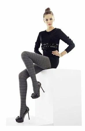 Dresuri cu model, bumbac - Marilyn Giselle E29, 120 DEN - negru