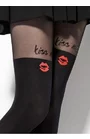 Ciorapi cu model Kiss Me - Marilyn Zazu Kiss, 60 DEN - negru