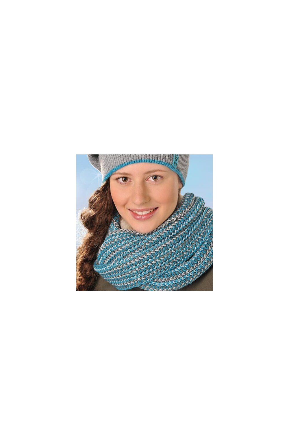 Fular tricotat pentru fete peste 12 ani – AJS 26-343 bleumarin, magenta, maro imagine noua 2022
