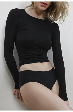 Bluza dama extrem de flexibila, Julimex Second Skin, Invisible-Line - alb, negru