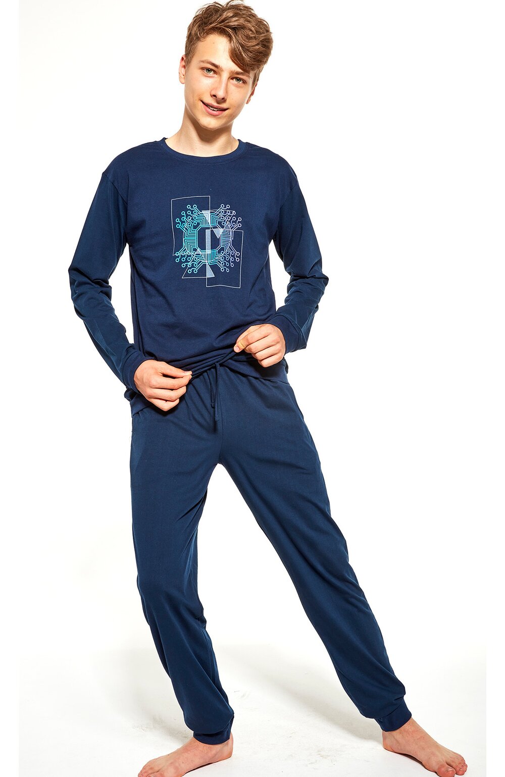 Pijama baieti adolescenti, marimi 170-188 cm, bumbac, Cornette B998-042 Cip 170-188 imagine noua 2022