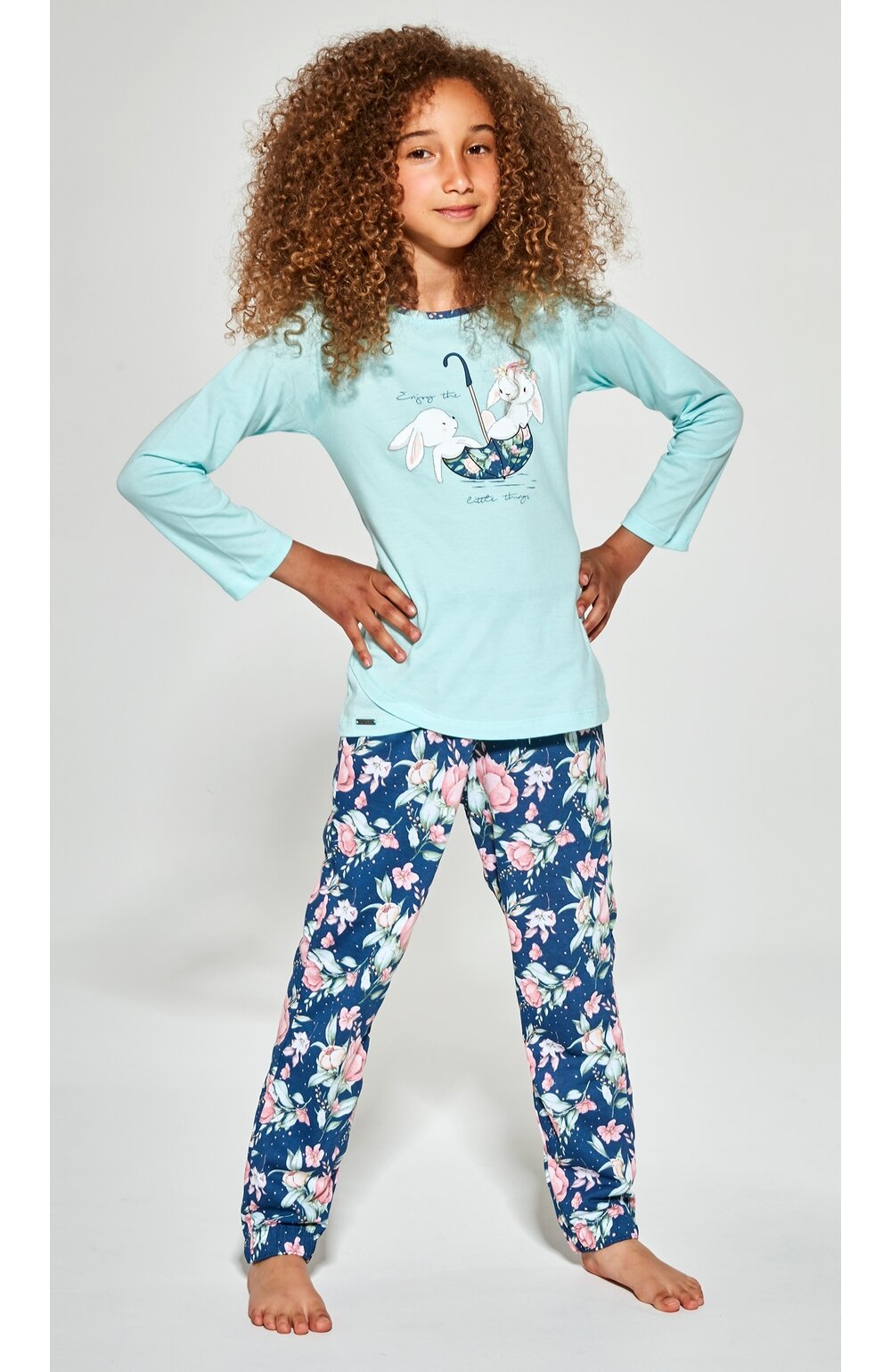 Pijama fete 1-8 ani, 100% bumbac – Cornette G030-140 Umbrella 1-8 imagine noua 2022