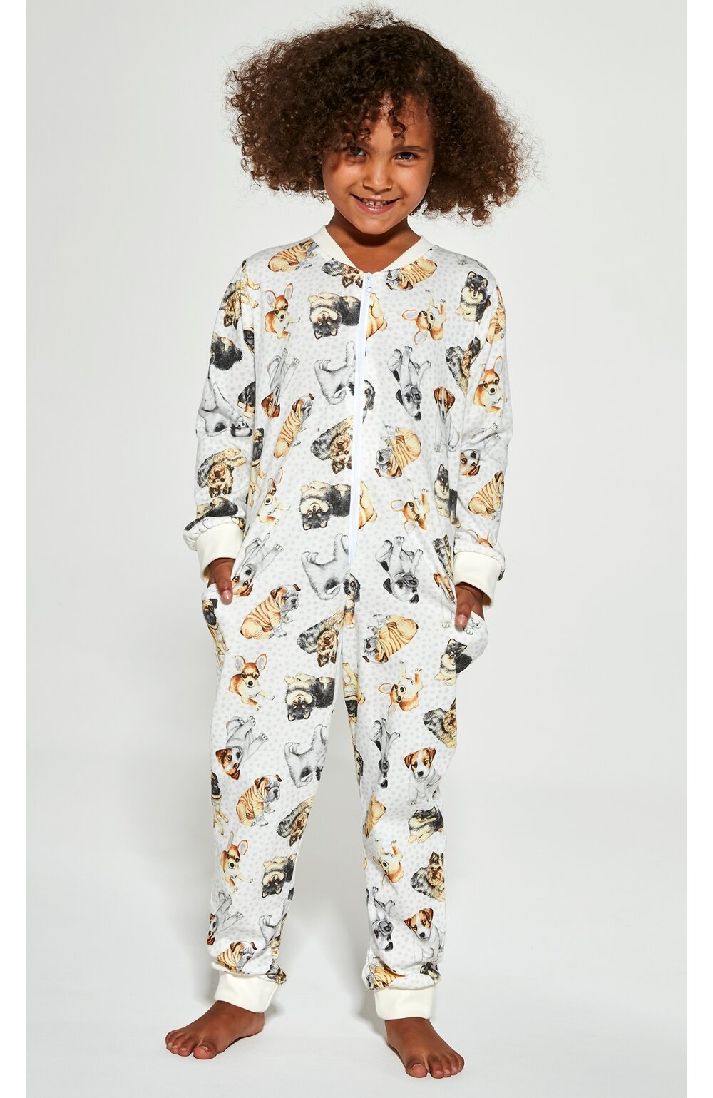 Pijama salopeta pentru fete 1-8 ani, colectia mama-fiica, Cornette G384-146 Dogs 2 1-8 imagine noua 2022