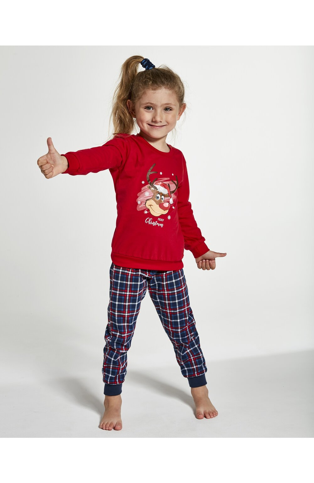 Pijama fete 9-14 ani, colectia FAMILIE, Cornette G592-130 Merry Christmas 9-14 imagine noua 2022
