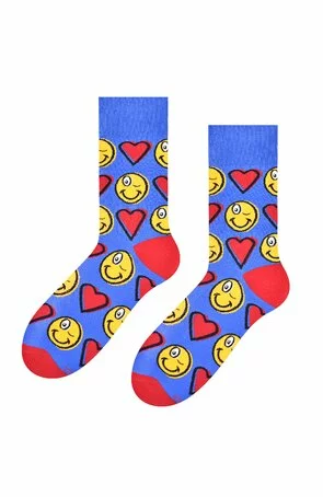 Sosete barbati, model smiley si inimioare - Steven S136-K035 blue