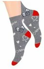 Sosete dama cu model Love you - Steven S099-454 gri